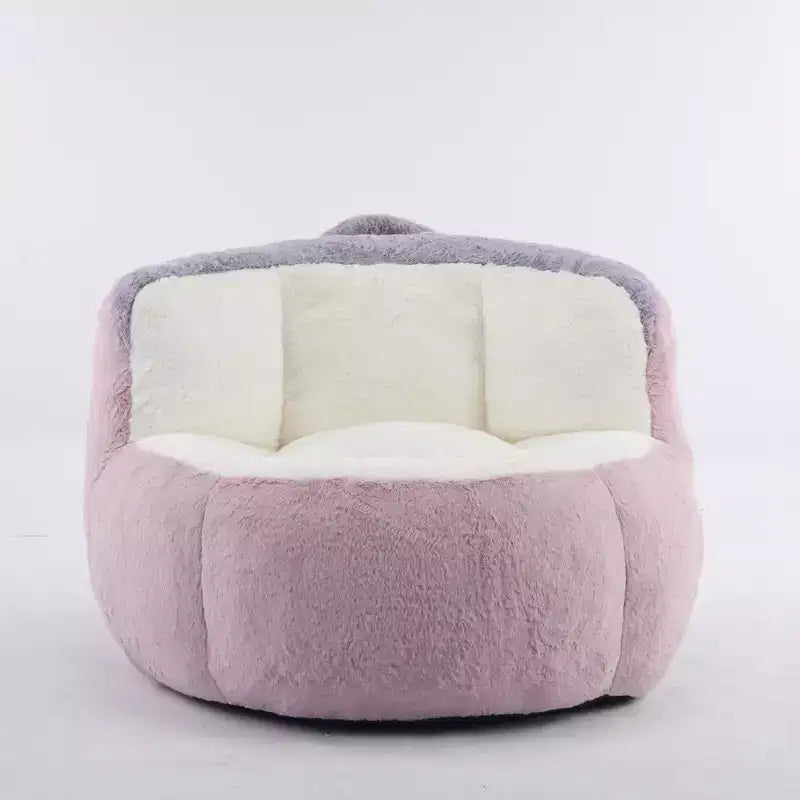 Fauteuil Poire Canapé en Fausse Fourrure Multicolore Grande Chaise Longue