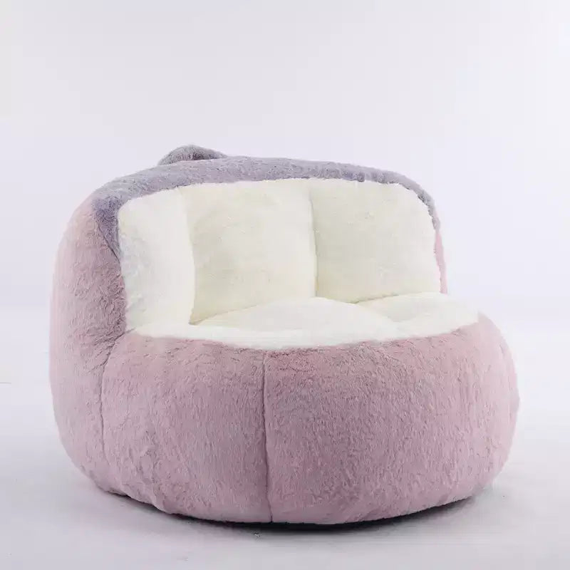 Fauteuil Poire Canapé en Fausse Fourrure Multicolore Grande Chaise Longue