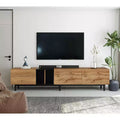 Clihome Modern TV Stand for 80'' TV with 3 Doors Media Console Table Entertainment Center with Large Storage Cabinet for Living Room