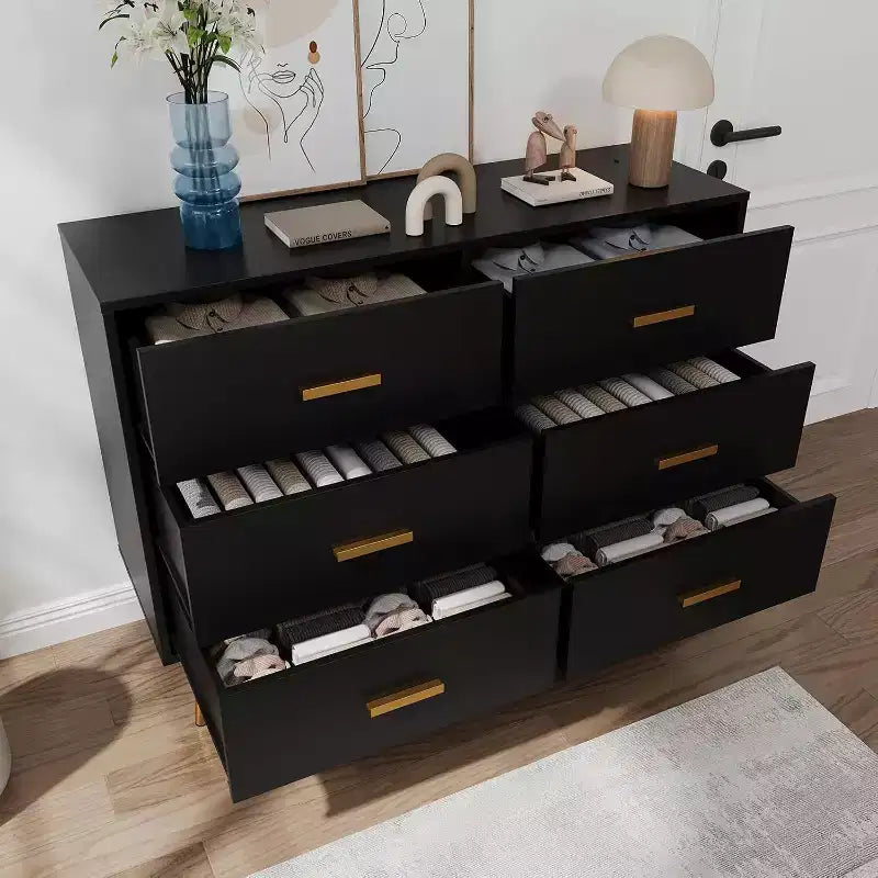 Commode à 6 tiroirs, meuble de rangement moderne
