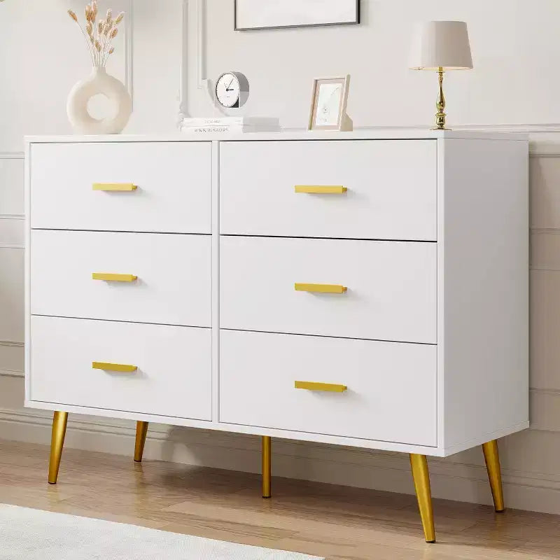 Commode à 6 tiroirs, meuble de rangement moderne