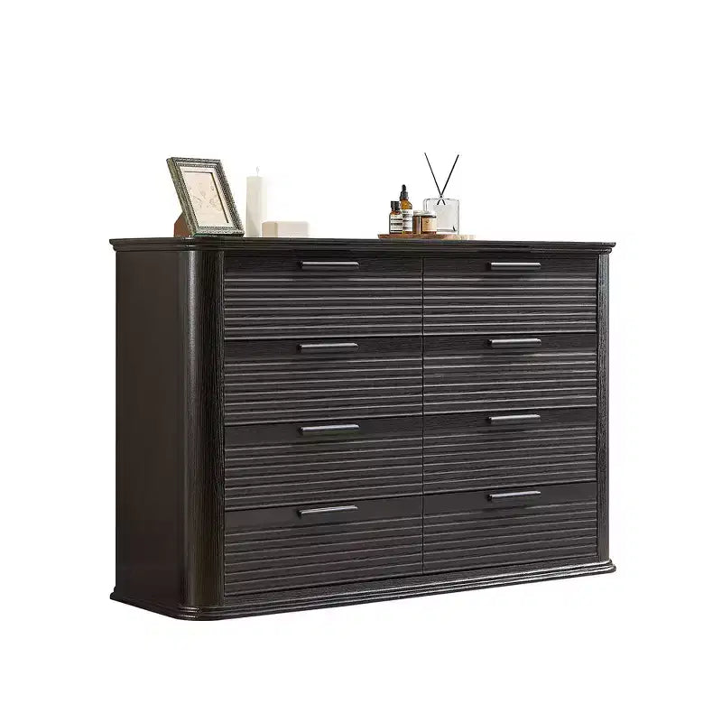 Commode moderne en bois avec 8 tiroirs au design incurvé