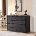 Zeus & Ruta Fluted 52 Modern Wood Dresser with 8 Drawers Curved Design for Living Room & Hallway Storage