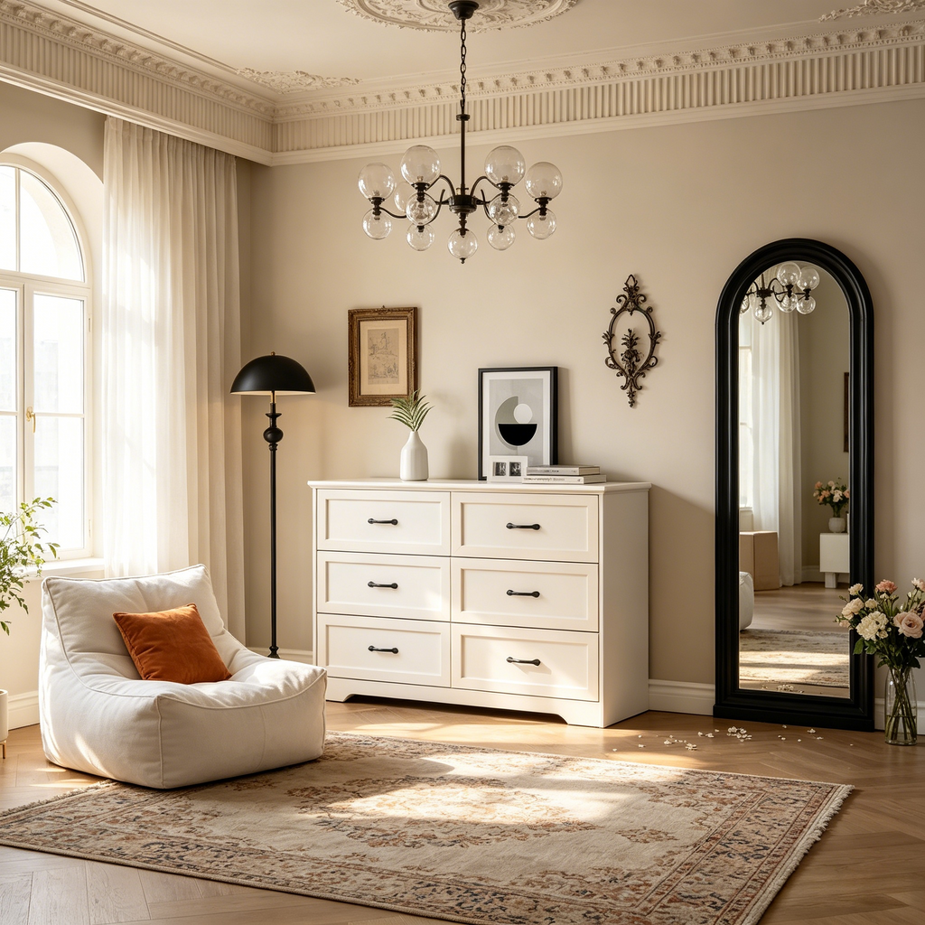 Meuble de rangement à six tiroirs de style moderne