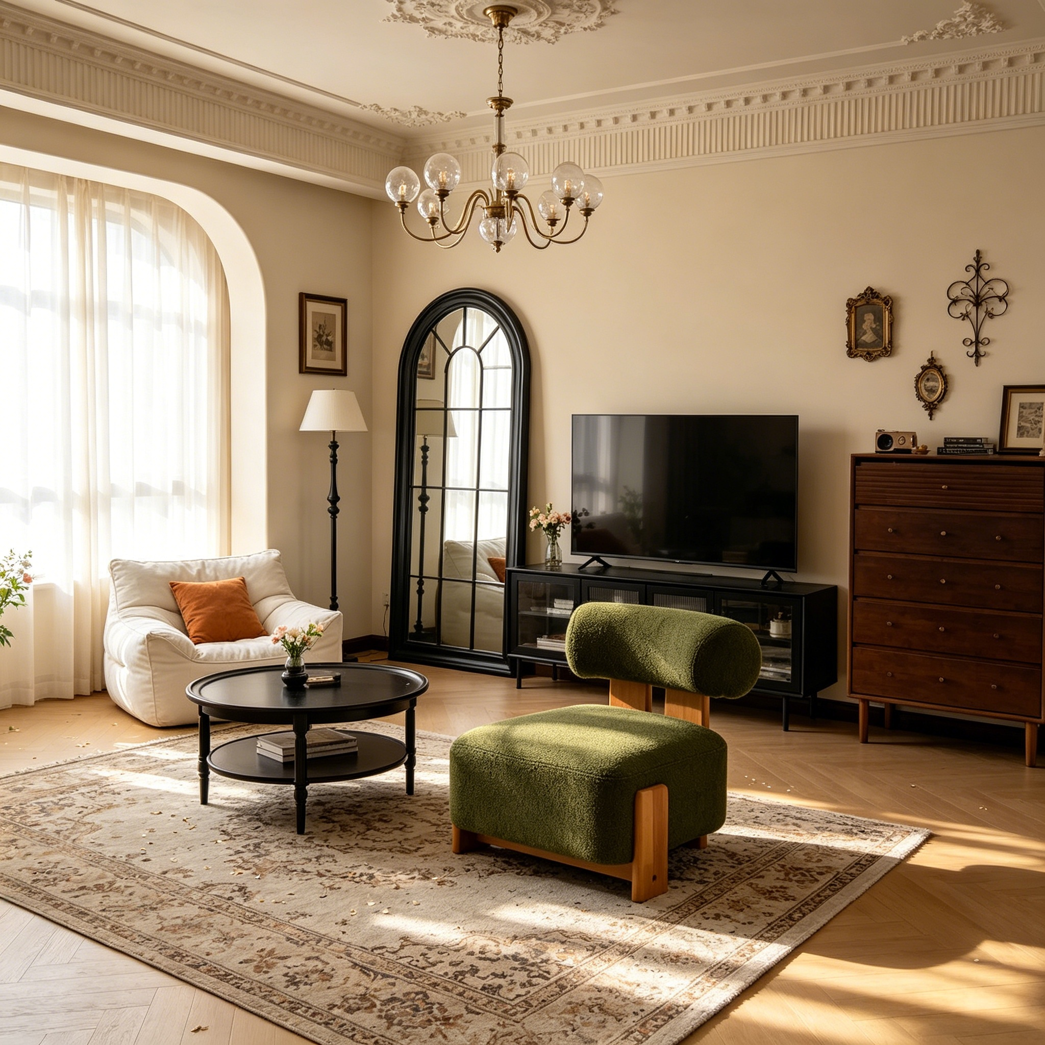 Fauteuil d'appoint sans accoudoirs Boucle en bois massif