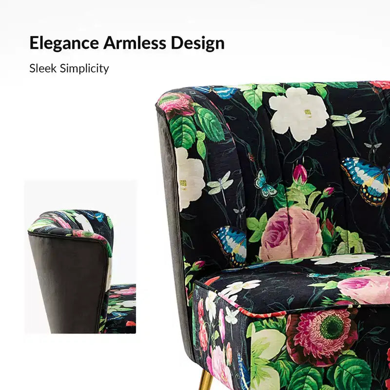 Causeuse contemporaine à motifs floraux