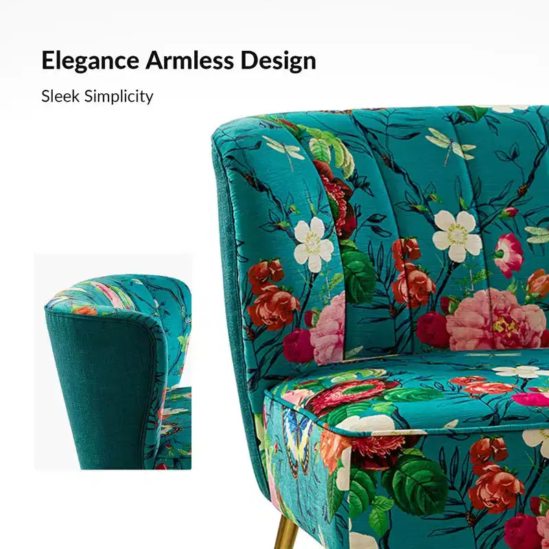 Causeuse contemporaine à motifs floraux