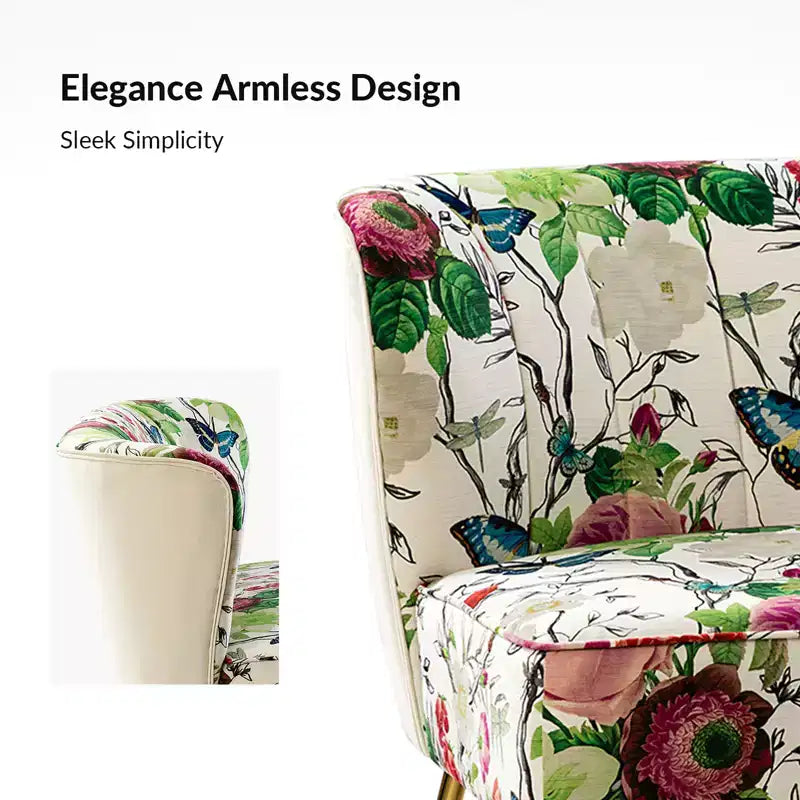 Causeuse contemporaine à motifs floraux