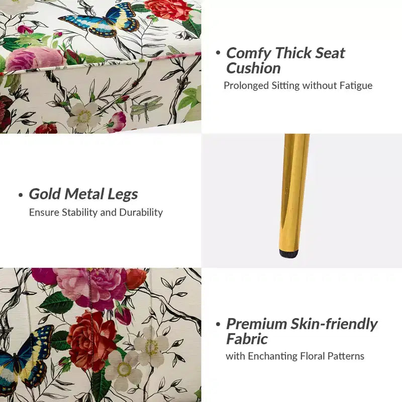 Causeuse contemporaine à motifs floraux