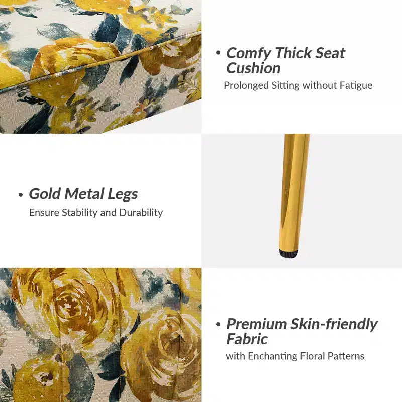Causeuse contemporaine à motifs floraux