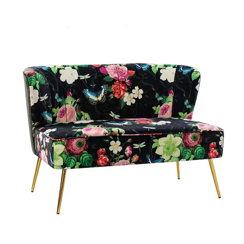 Causeuse contemporaine à motifs floraux
